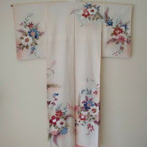 KIMONO Women Hand painted Flower VINTAGE